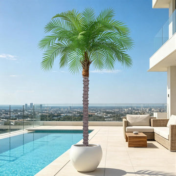 6ft Artificial Phoenix Palm Tree, Faux Coconut Silk Tropical Fake Palm Plant Outdoor Home Office Patio Bathroom Pool
