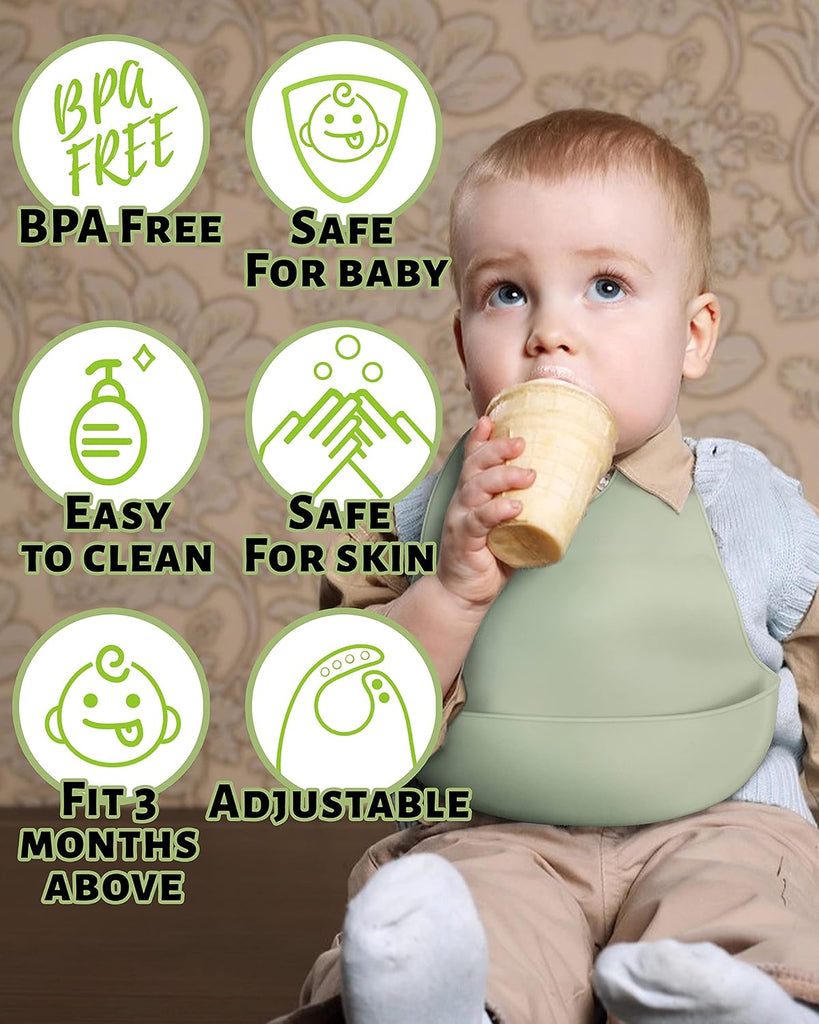 Bibs, 4 Pcs Adjustable for Girls & Boys