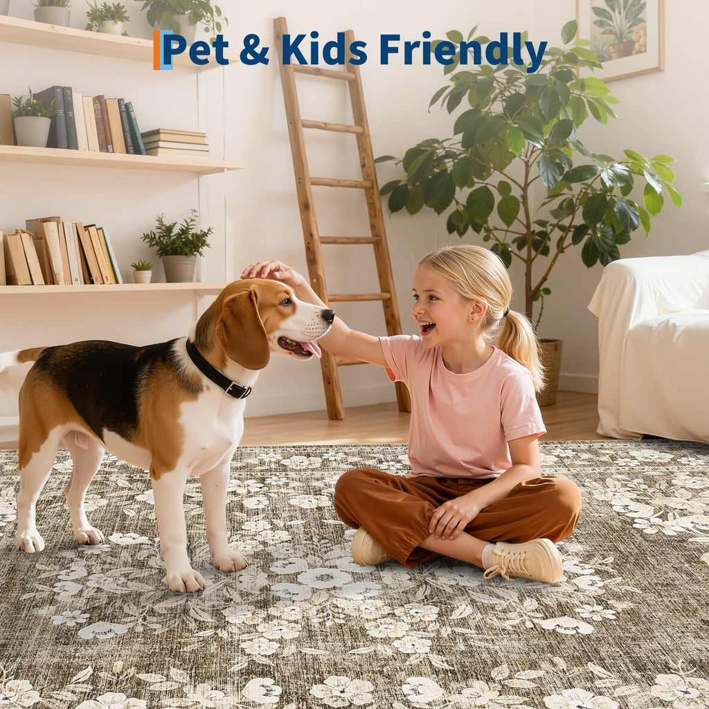 Runner Rug for Porch Vintage Distressed Throw Carpet