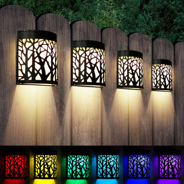 Solar Wall Lights Outdoor Wall Sconce Fence Lights Solar Powered