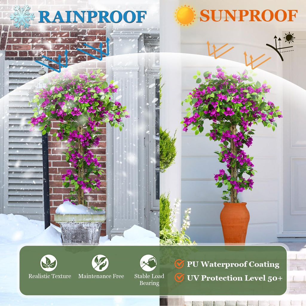 7FT Tall Bougainvillea Artificial Tree for Indoor & Outdoor