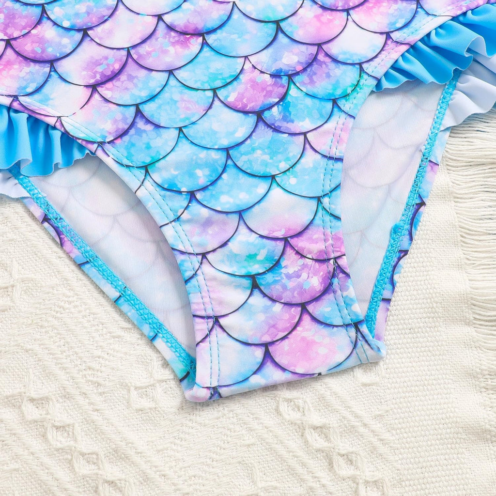 Toddler & Little Girls' Long Sleeve Rash Guard Swimwear Set - UV Protection, Piece Design, Fun Prints