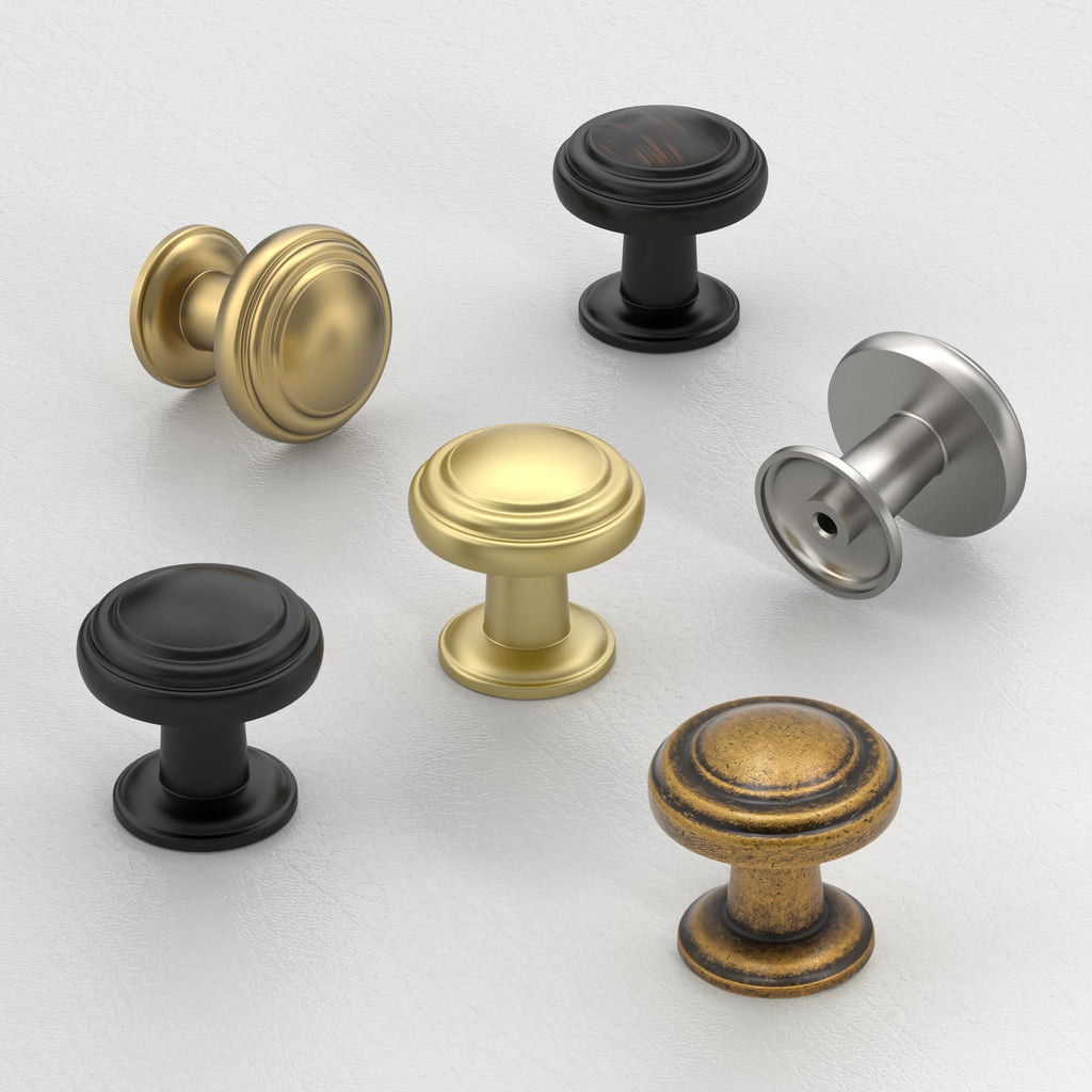 10 Pack Matte Black Cabinet Knobs Single Hole Cabinet Pulls 1 Inch Drawer Knobs Cabinets ZH0086