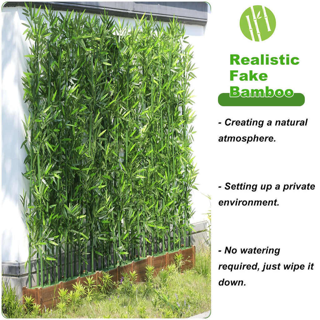 4/5/6/7ft Artificial Bamboo Tree 10 Pack, Fake Bamboo Plant with Encrypted Silk Leaves for Garden Yard Indoor Outdoor