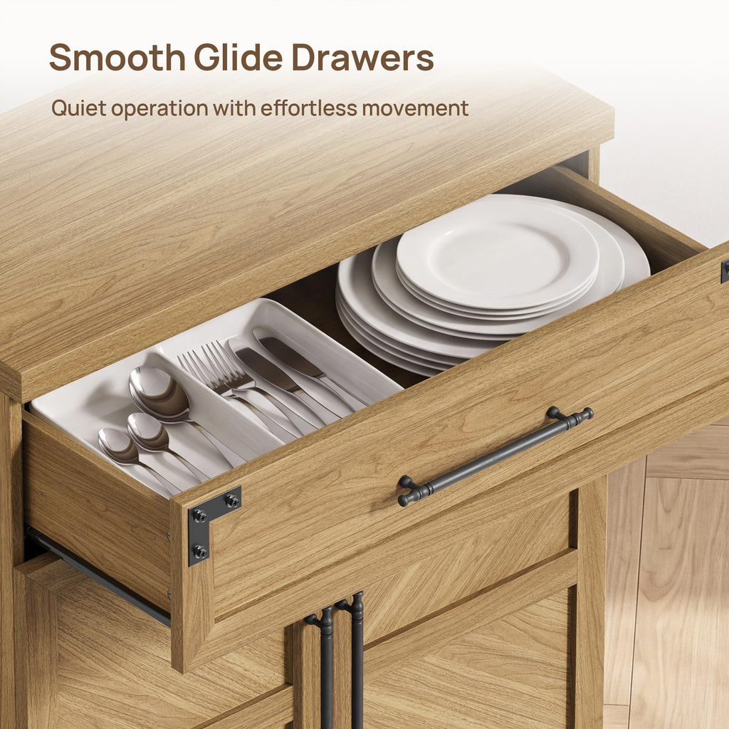 Modern Sideboard Buffet Cabinet, Wide Credenza Storage with Drawer
