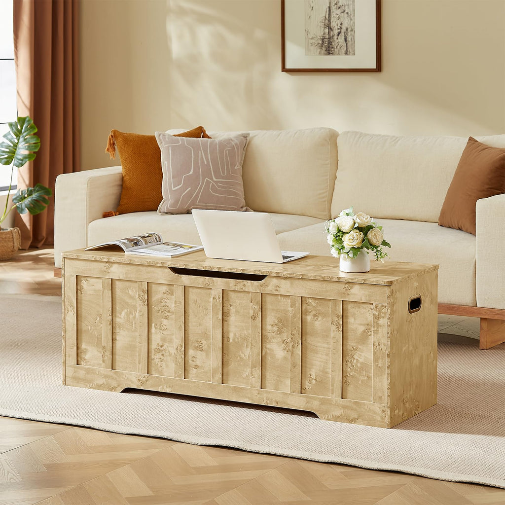 51.2" Storage Chest Extra Large, Wooden Storage Bench(Rustic Gold)