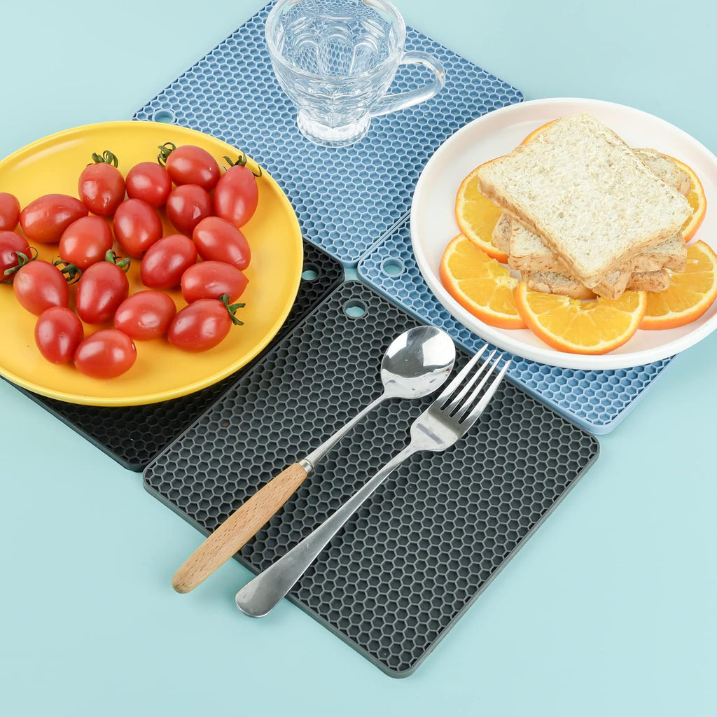 Trivets for Hot Dishes, Silicone Trivet Mat Hot Pads Pot Holder, Silicone Trivets for Pots and Pans, Multi-Purpose