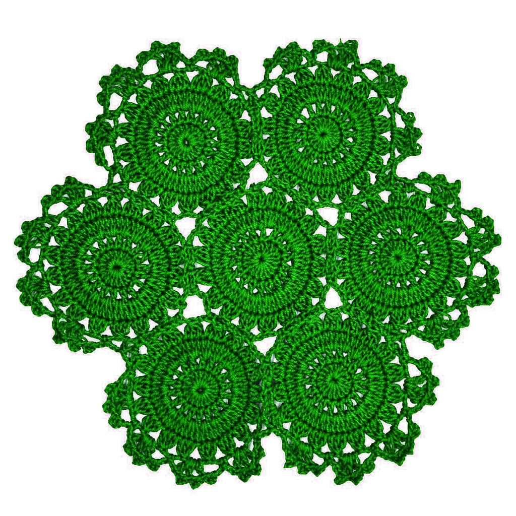 2 PCS 9 inches to 10 inches Lace Doilies 7 Small Flower Connected Crochet Coasters Table Place Mats Halloween