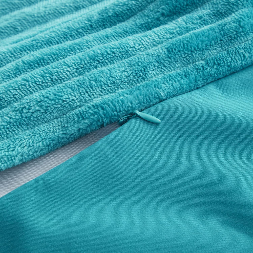 Premium Flannel Duvet Cover Set - 2 PC Reversible Comforter Cover Set with Microfiber Back - 1 Velvet Duvet