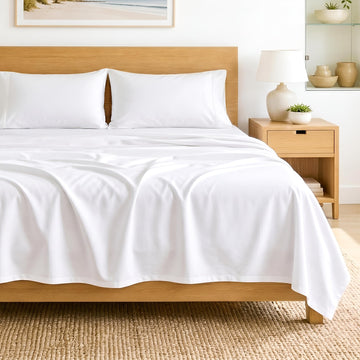 SGI Luxury 600 Thread Count Queen Sheets Set, White, 100% Egyptian Cotton