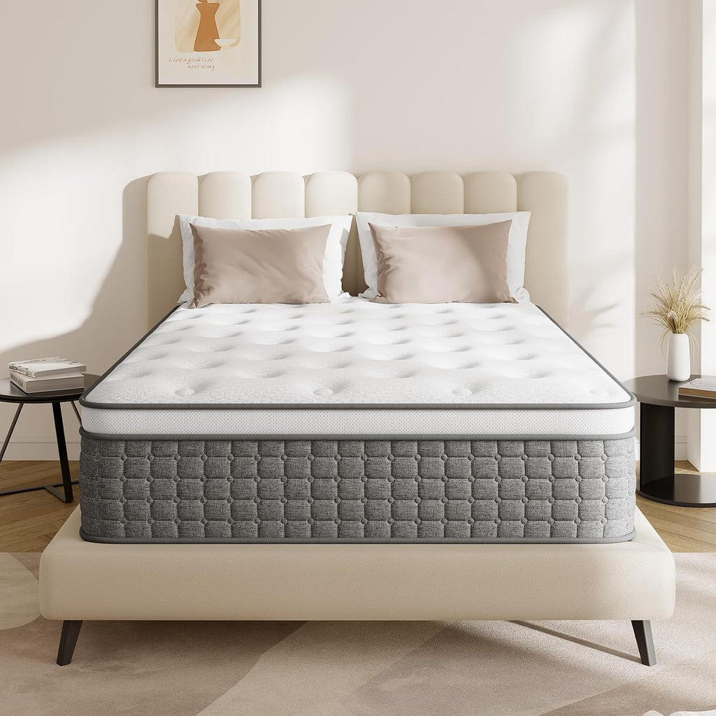 Full Size Mattress, 12 Hybrid Full Mattress in a Box, Medium Firm, Memory Foam & Pocket Springs for Pressure Relief