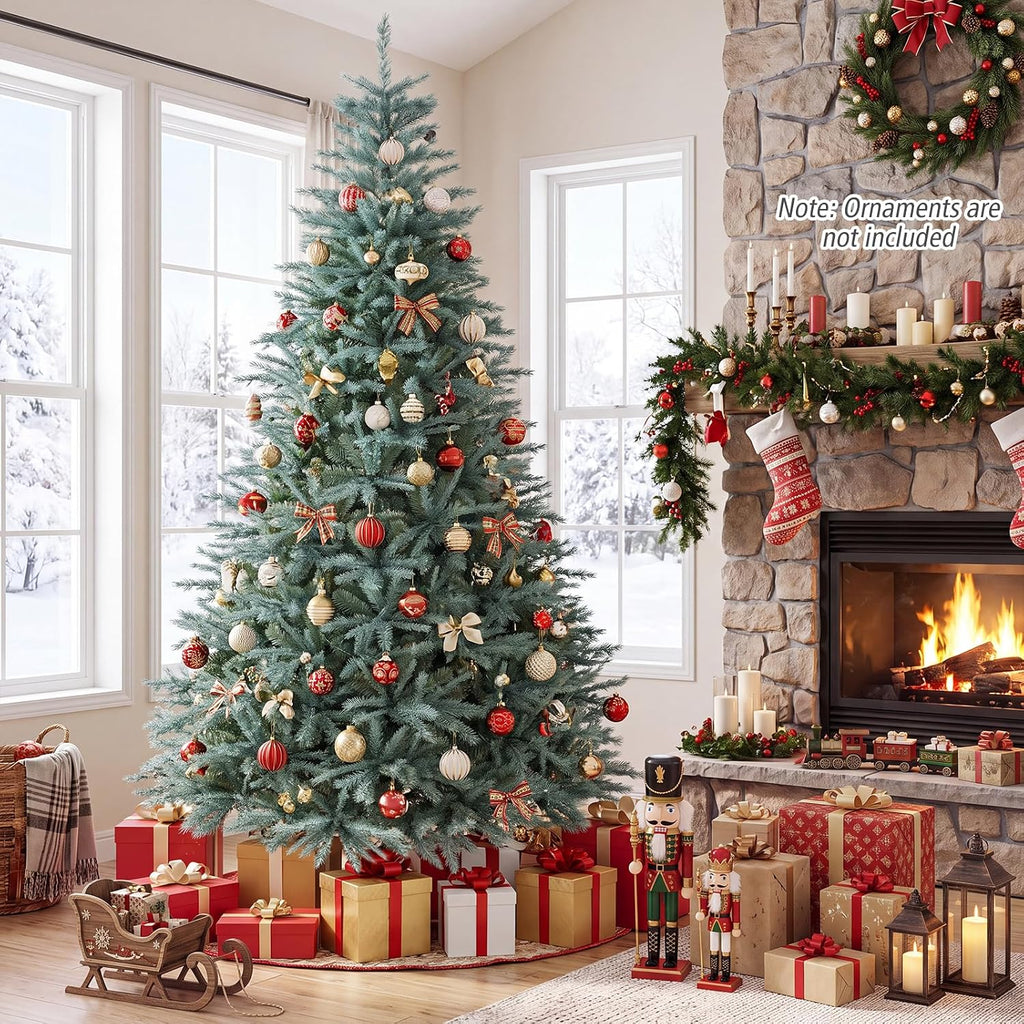 8ft Artificial Spruce Christmas Tree with 1765 Lush Branch Tip