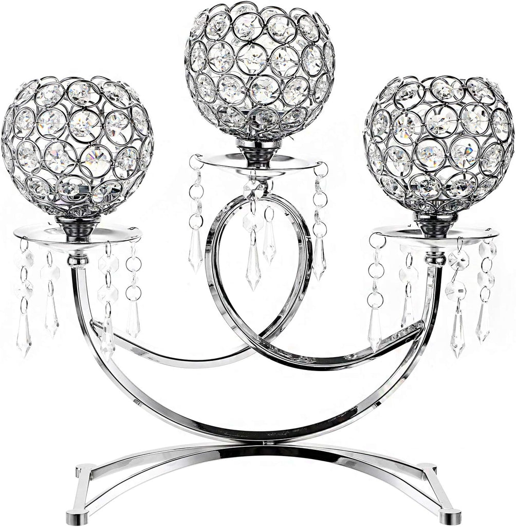 3 Arms Crystal Candle Holders Bowls Tealight Candelabras Candlestick Candle Stand OrnamentsHome Decoration