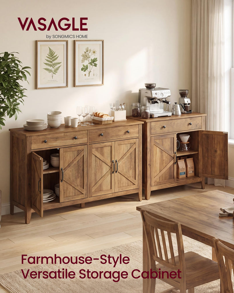 Farmhouse Buffet Cabinet and Coffee Bar Bundle