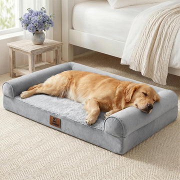 Indestructible Dog Beds for Large Dogs Orthopedic, 42 Inch Chew Proof Pet Beds Extra Large, Washable Removable Cover