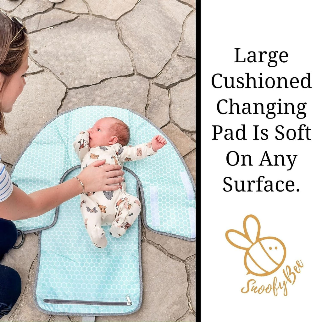 Portable Playtime Changing Pad: in-1 Diaper Clutch, Changing Station, and Clean Hands Toy Barrier. Water-Resistant