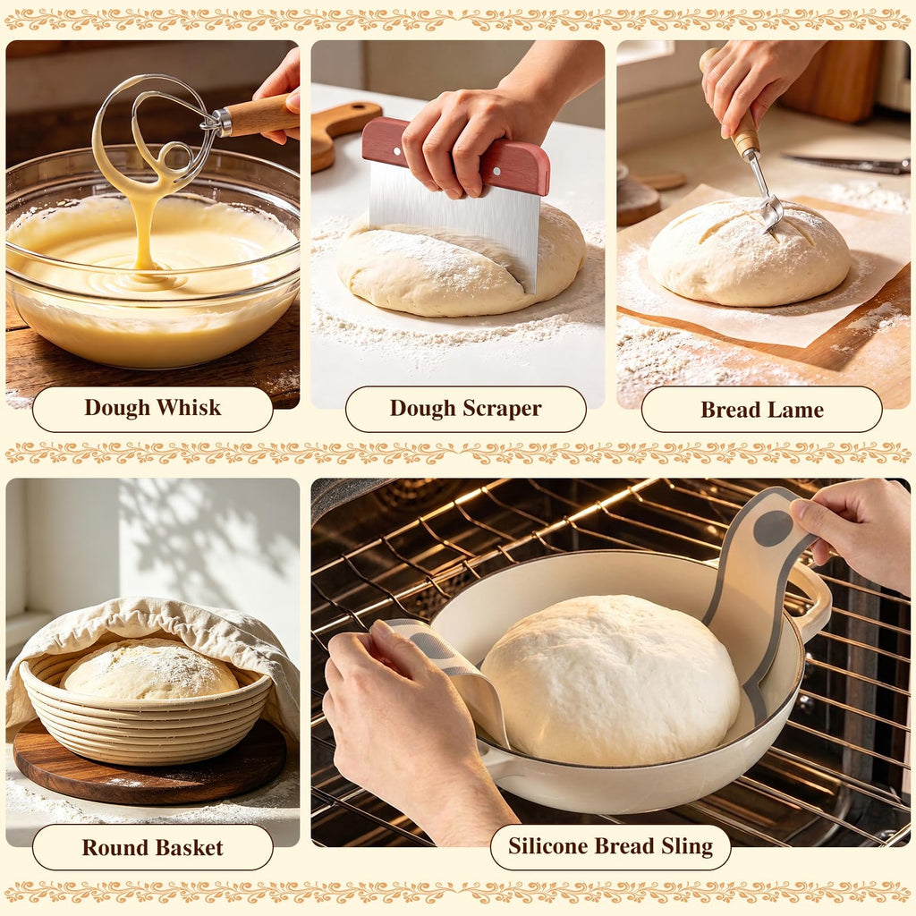 6QT Enameled Cast Iron Dutch Oven for Bread Baking