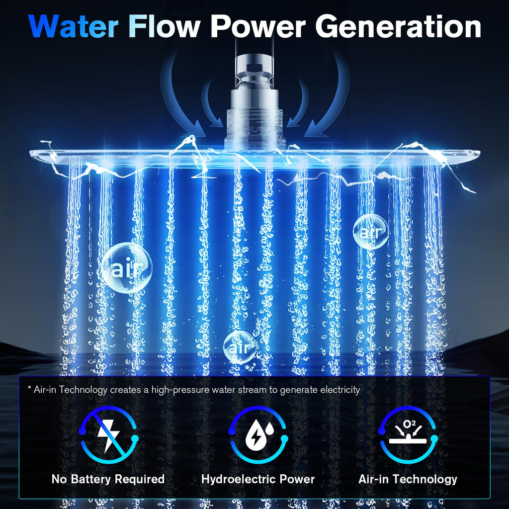High Pressure 10" Rain Shower Head with LED Color Changing