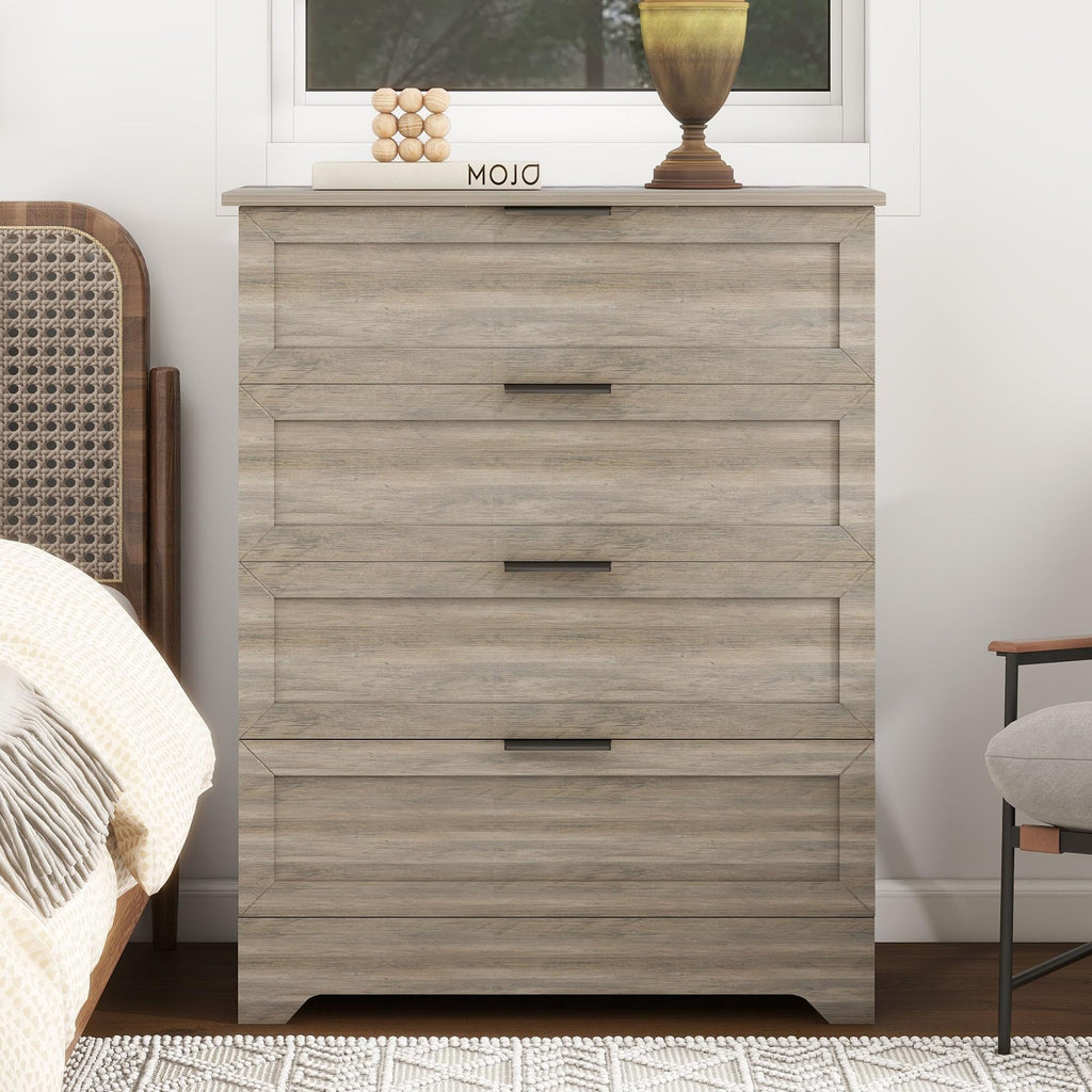 Farmhouse 4 Drawer, Tall Bedroom, Rustic Gray