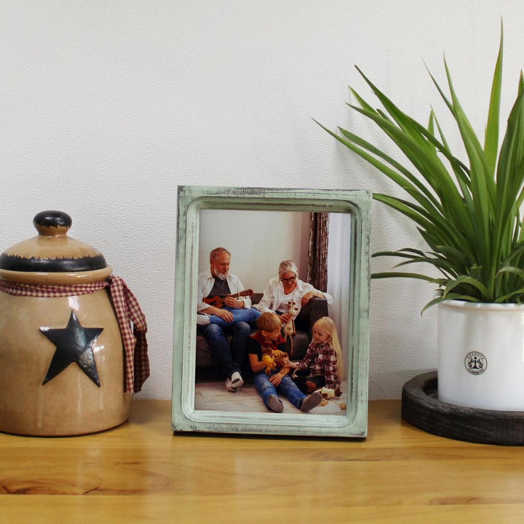 6x8 Picture Frame Made of Solid Wood High Definition Glass Rustic Vintage Designs Small Photo Frame for Tabletop
