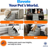 AKC 4-Step Pet Stairs - Durable, Non-Slip Steps for Small Dogs and Cats, Washable Cover, Simple No-Tool Assembly