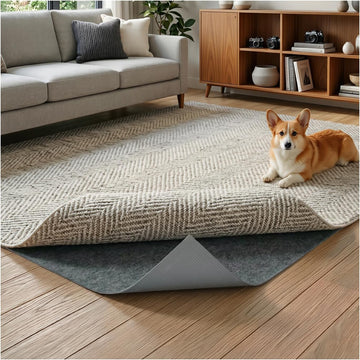 Felt Rug Pad, 3 x 5 Ft Rubber Non-Slip Rug Pad Gripper, Keep Rugs Secure and in Place, Extra Strong Under Carpet Mat