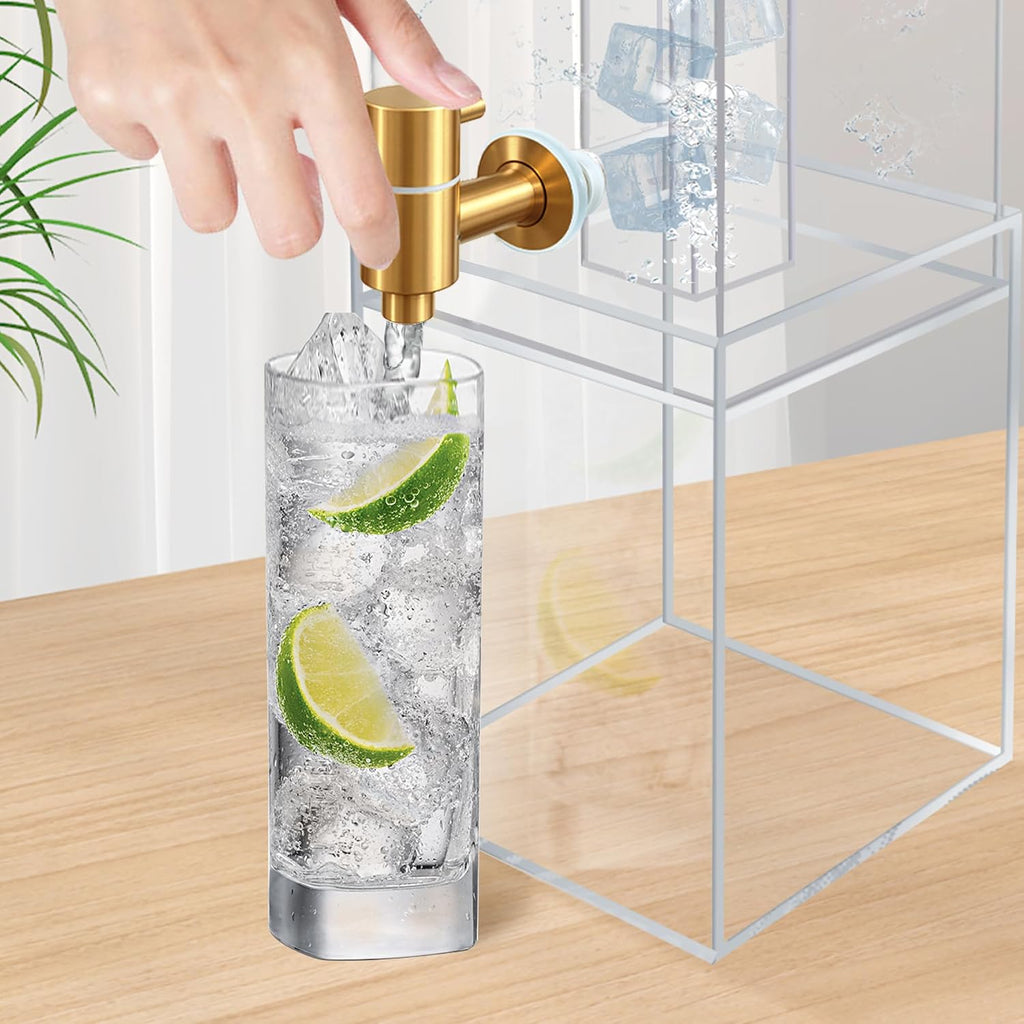 2 Gallon Large Drink Dispenser, Drink Dispenser with Acrylic Stand, Drink Dispensers for Parties with Ice Core