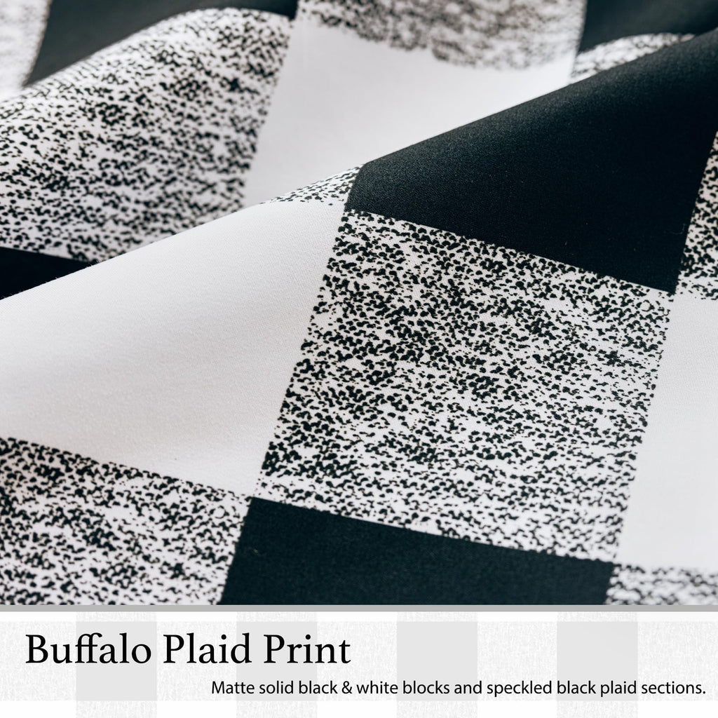 Buffalo Plaid Blackout Curtains 2 Panels W52 x L84, Black