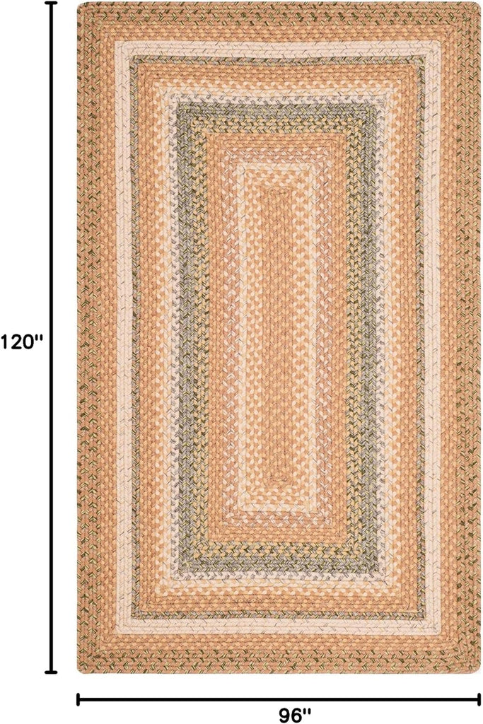 Braided Indoor/Outdoor Oval Rug 8x10, Large Tan & Multi BRD314A