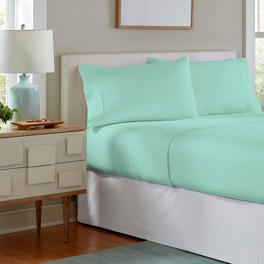 200 GSM Flannel Sheet Set, California King, Solid, Lagoon