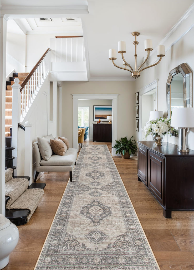 Oriental Hallway Runner Rug, 2.5x12 Washable Kitchen Runners