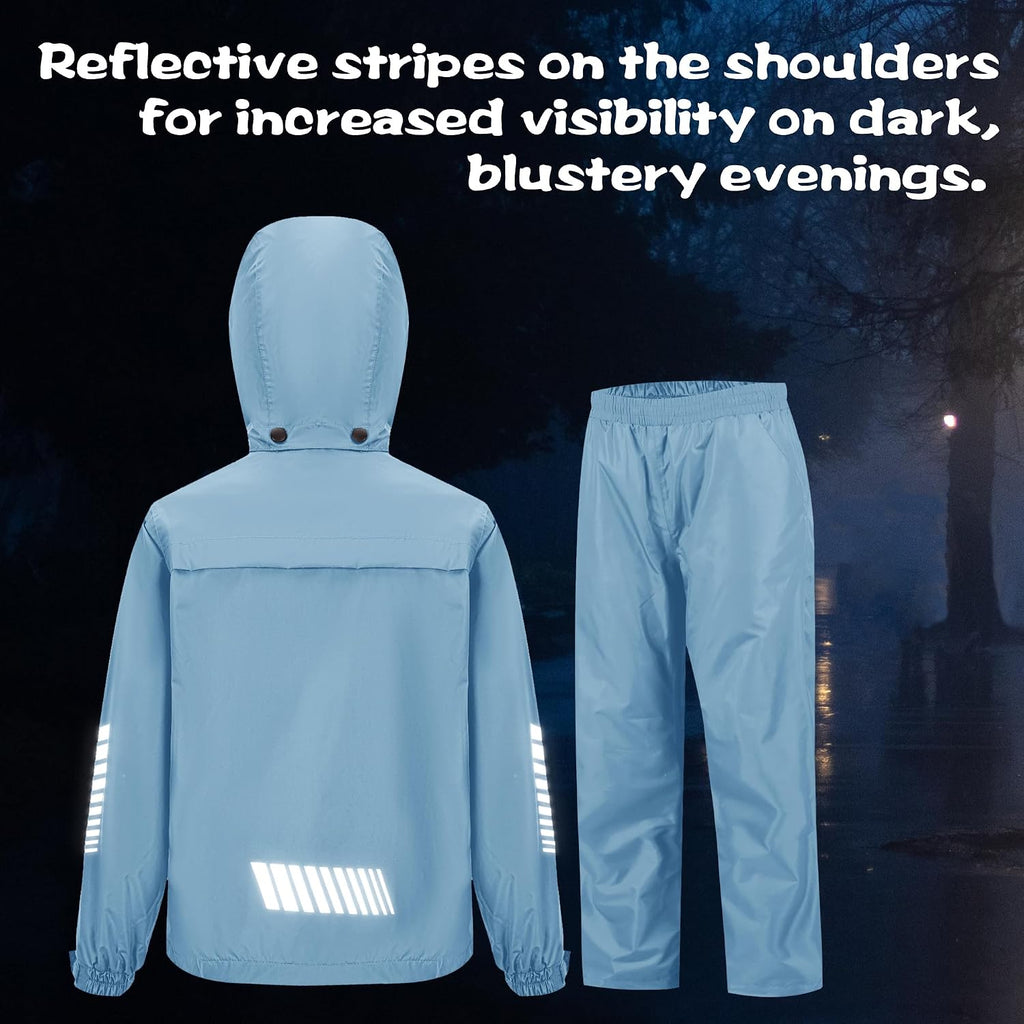 Kids Rain Gear Boys Girls Youth Rain Jacket and Pants