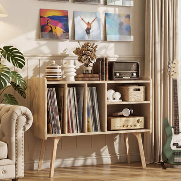 Large Record Player Stand, 32" Turntable Stand, Nature