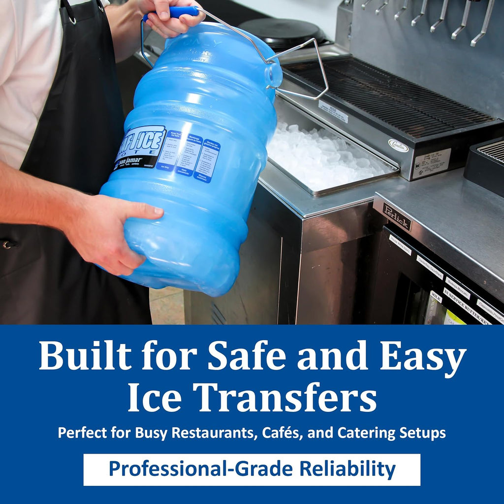 Saf-T-Ice Plastic Ice Tote, Ice Bucket with Drying and Storage Hook for Restaurants, Bars, Catering Events, Buffets