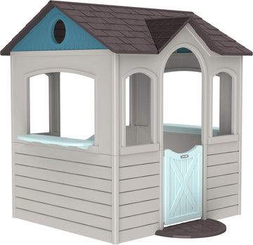 Indoor Outdoor Kids Playhouse, Two Store Windows & Farm‐Style Half Doors, Spacious Interior, Easy Snap Together No