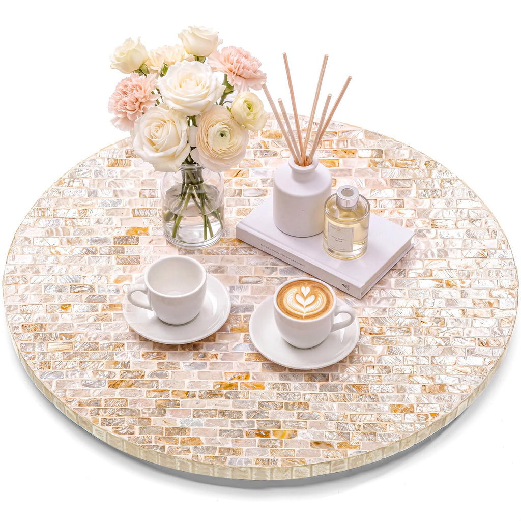 20 Inch Mother of Pearl Lazy Susan for Table Top Turntable