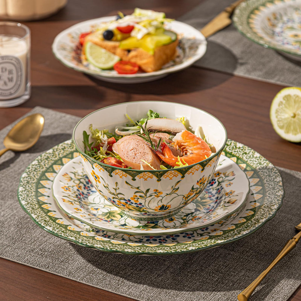 Ceramic Dinnerware Set, Series Western I(Green Jasmine)