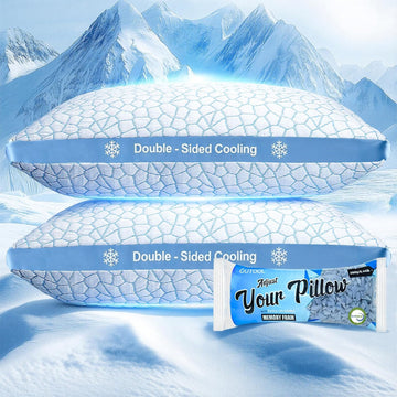 Enhanced Cooling Pillow for Hot Sleepers,Shredded Memory Foam Pillow King Size Set of 2,Adjustable Gel Bed Pillow for