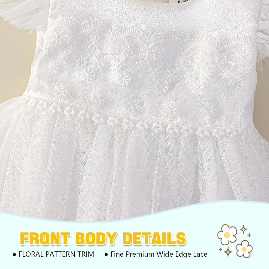 Flower Baby Girl Dresses Baptism Outfits with Shoes Set