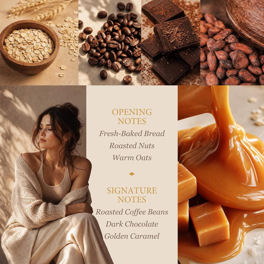 Roasted Coffee Scented Candle - 100% Natural Soy Wax - Large 3 Wick Jar - Up to 40 Hours Burning Time - Aromatherapy