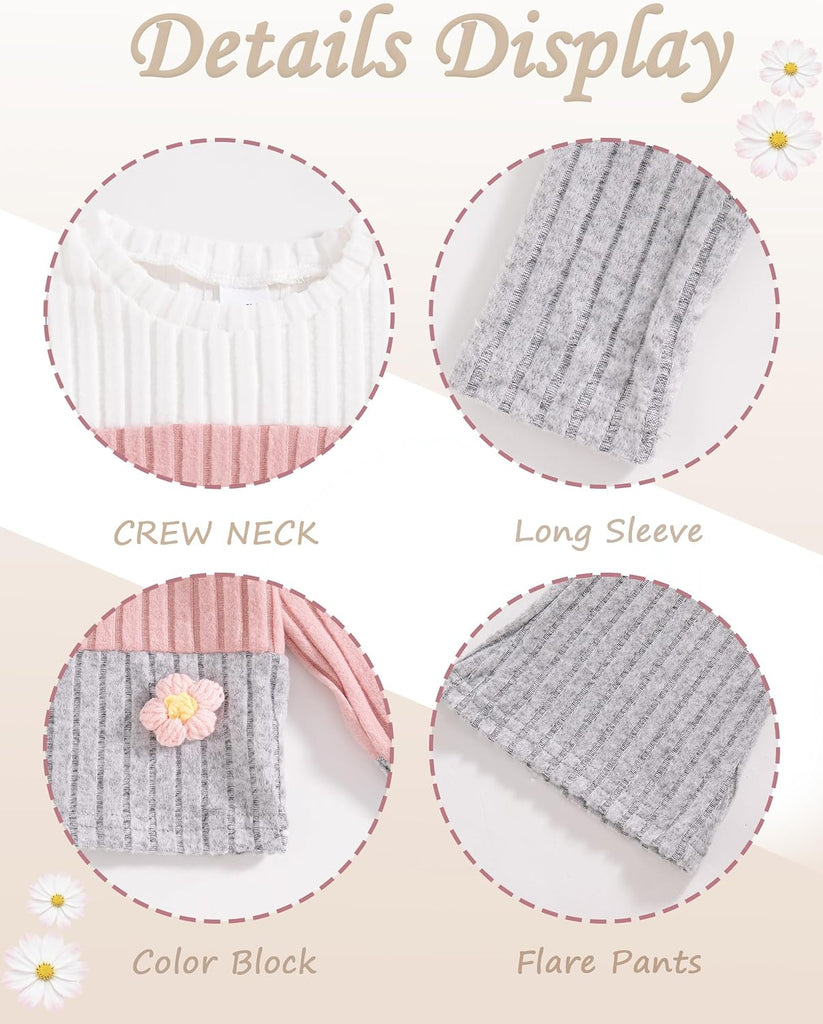 Toddler Girl Clothes Ribbed Fall Winter Outfits for Girls