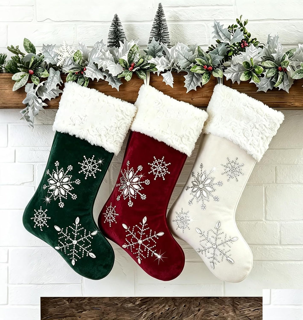 S Christmas Stockings Personalized Sparkle Stocking 18 Inches Stocking Xmas Holiday Party Family Decorations