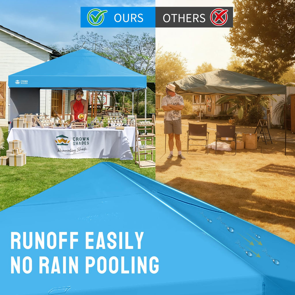 8x8 Pop Up Canopy with 1 Side Wall, Beach Tent, Sky Blue