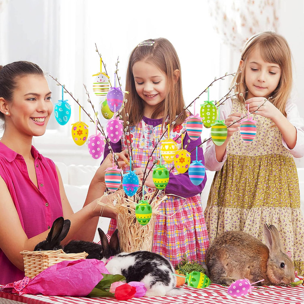 Easter Hanging Eggs, Easter Egg Tree Ornaments - Set of 48
