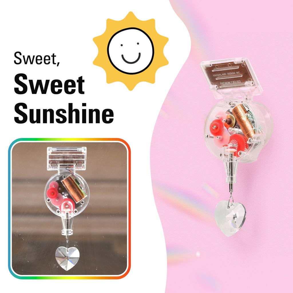 Solar Powered - Prism Suncatcher, Fun Home Window Decor - Unique Gift for Christmas & Birthdays - Heart Shaped