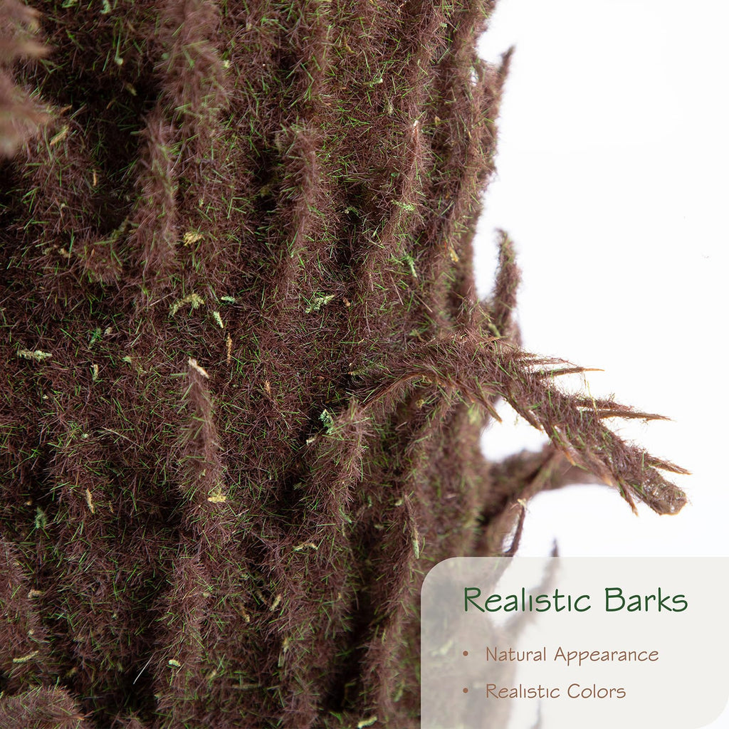 2ft Artificial Cycad Tree UV Resistant with Lifelike Bark & Realistic Leaves, 24in Super Full Faux Sago Palm Tree
