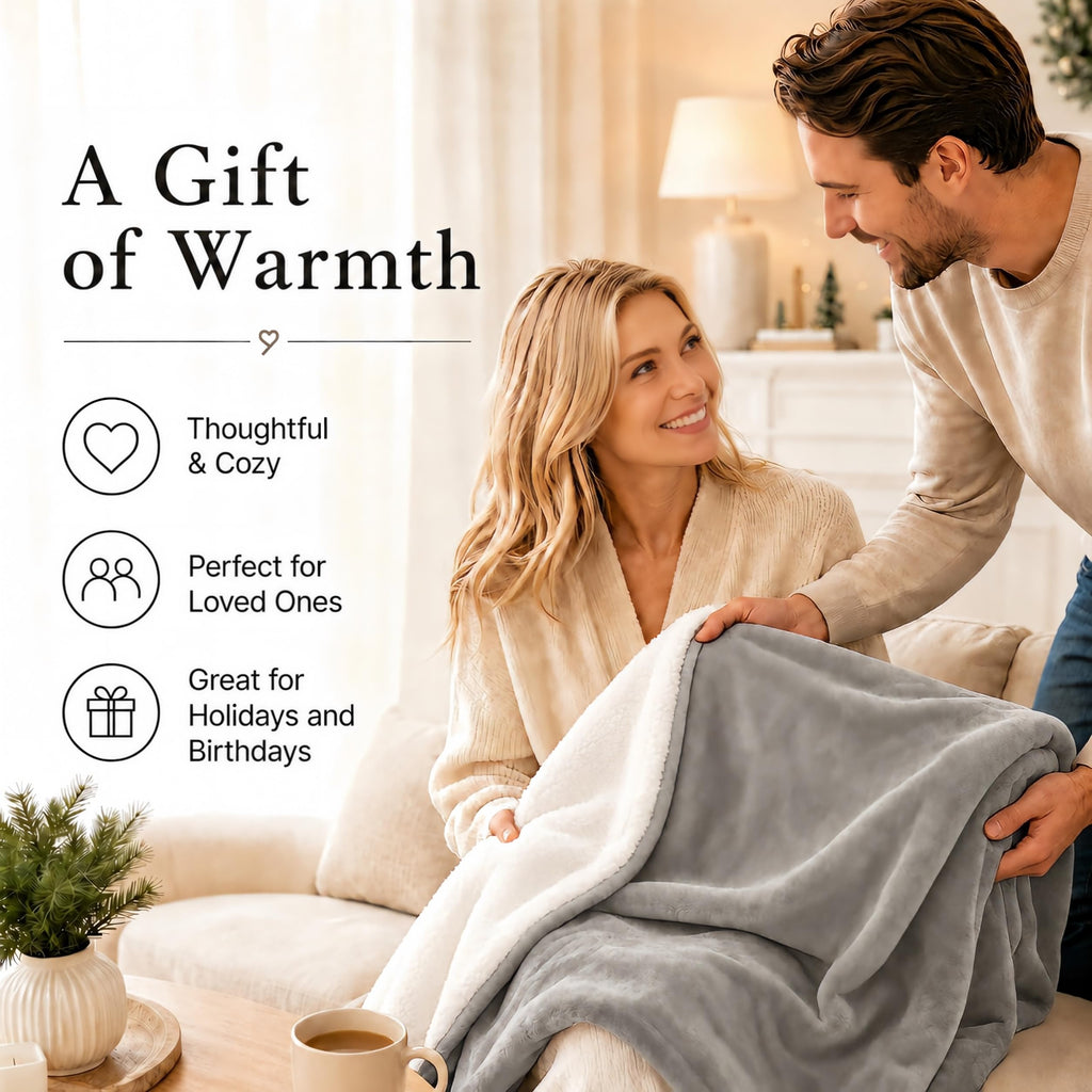 Electric Heated Blanket 84"x90" - Light Gray