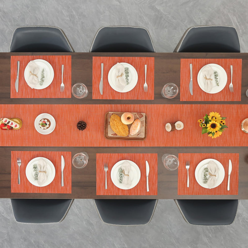 Orange Placemats Set of 8 for Dining Table Thanksgiving Placemats