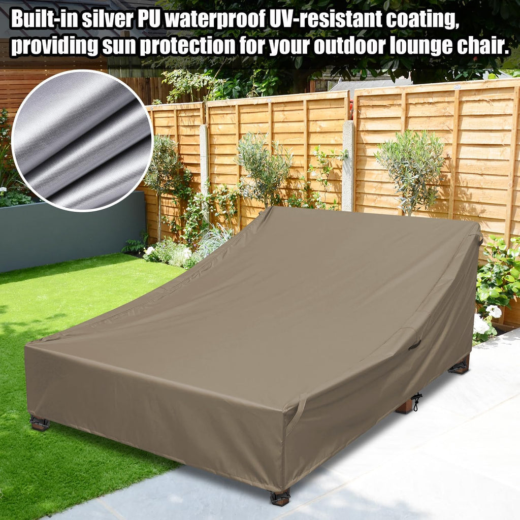 Double Chaise Lounge Cover Outdoor Waterproof Daybed Cover | 600D Weather-Resistant Oxford Fabric Tear-Resistant and