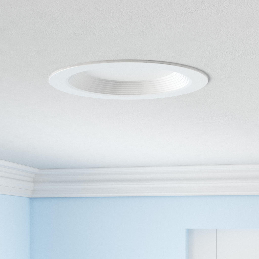 5/6 Inch LED Recessed Retrofit Downlight, Baffle Trim (4 Pack)